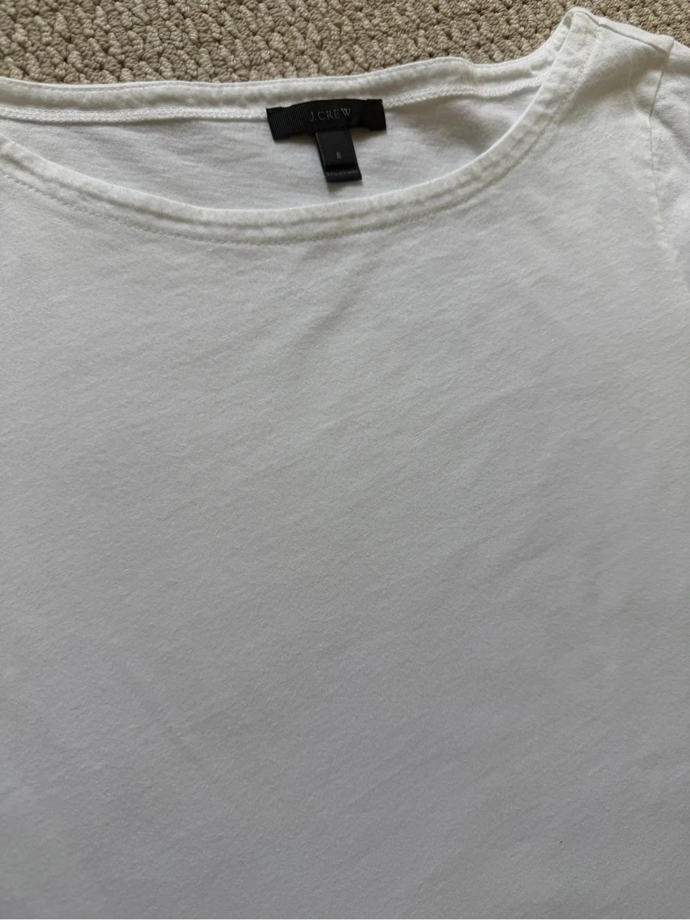 J. Crew White Short Sleeve Cotton Tee with Scoop Neck